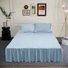 Saia de Cama Estilo Coreano Cobertura de Cama de Peça Única Cobertura de Cama Antiderrapante Saia de Cama de Peça Única e Dupla Lençóis Estilo Capa Protetora Simmons Cobertura Antiderrapante Tudo Incluído