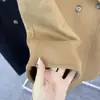 Abrigo de lana de doble cara para mujer, primavera y otoño, estilo coreano, corte holgado, longitud media, talla grande
