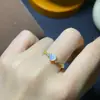 Anillo de Ópalo puro natural ultrabello hecho a mano cuidadosamente color hermoso cristal buena piedra principal 6 mm venta al por mayor directa de fábrica