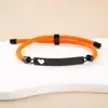 Materiales de Impresión a Color y Grabado Transfronterizos, Pequeños Regalos, Etiquetas Curvas, Pulseras Tejidas, Regalos Navideños Huecos con Forma de Corazón de Acero Inoxidable