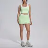 Nuevo conjunto de yoga a colorblock transfronterizo con tacto nude, casual y versátil, acanalado, de cintura alta, para ejercicio al aire libre, conjunto de seis piezas