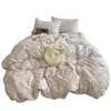 Juego de Cama de Cuatro Piezas de Algodón Puro Clase A, Estilo Fresco y Sencillo, Sábana Plana 100% Algodón, Funda Nórdica, Sábana Ajustable, Juego de Cama para Dormitorio, Juego de Tres Piezas 4