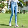 Novas calças de golfe femininas outono/inverno slim-fit emagrecimento calças de bola femininas esportes ao ar livre calças de perna reta calças femininas brancas