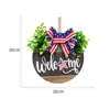 Adornos navideños transfronterizos Día de la Independencia plato de madera colgante de puerta decoración de colgante de lazo de madera listado de placa de puerta al por mayor