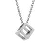 Collar vintage de acero de titanio con colgante de cubo de Rubik para hombre, cadena de clavícula, directo de fábrica, marca de moda hueca
