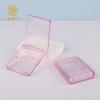 Caja de Rubor Transparente Rosa de Dos Tonos Cuadrada con Dos Compartimentos, Corrector Iluminador y Crema para Contornear, Caja de Sombras de Ojos Multiusos, Cosméticos de Maquillaje