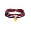 Pulseira de Granada Borgonha de Pedra Natural para Mulheres Pulseira de Jade Hetian para Mulheres Pulseira de Múltiplas Voltas para Namorada Novo Cristal