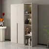 Armario moderno minimalista de una puerta de suelo a techo para dormitorio del hogar, vitrina lateral abierta estilo crema, sin tiradores