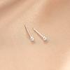 Bajo el Árbol Banyan Aretes Redondos Pequeños de Plata de Ley S999 Japoneses y Coreanos para Mujer Agujeros de Oreja Simples Diarios Aretes de Zirconia Estilo Frío