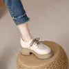 Sapatos Loafer Plataforma Femininos 2026 Outono Novo Estilo Aumenta Altura Cadarço Couro Estilo Britânico Sapato para Baixinhas Aumenta Altura Versátil Flats