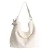 Bolsa de Ombro com Padrão Trançado Moda Transfronteiriça Estilo Coreano Versátil Simples Bolsa Transversal para Mulheres Bolsa Tote Retro Fosca de Grande Capacidade