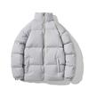 2024 Invierno Nuevo Color Sólido Ropa de Algodón Suelta Talla Grande Estilo Hong Kong Cuello Alto Chaqueta Gruesa Casual Más Fácil de Combinar Chaqueta Acolchada para Hombre