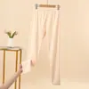 Pantalones térmicos de forro polar de cintura alta para mujer, novedad de invierno, pantalones de otoño engrosados con terciopelo, talla grande, ropa interior, pantalones largos ajustados