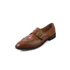 Hebilla de cinturón zapatos pequeños de cuero para mujer zapatos pulidos retro primavera nueva completamente de cuero punta redonda tacón bajo zapatos de boca profunda para mujer