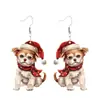 Brincos Pendentes Perfeitos de Natal para Cachorrinhos Estilo Boêmio Brincos de Acrílico Acessórios de Orelha para Festa