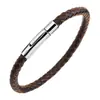Pulsera de Cuero para Mujer y Hombre Pulsera Magnética Clásica Dulce Pulsera de Acero Inoxidable Joyería