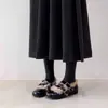 Zapatos Mary Jane Bajos de Hebilla Doble Estilo Francés de Nicho para Mujer, Nuevos de Invierno 2025 Retro Cálidos Planos para Exteriores