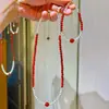 Set de Collar y Pulsera de Diseño de Carniola de Cristal Blanco Natural de Alto Hielo de Alta Calidad y Alta Definición de 4 m