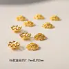 Acessórios de Contas Espaçadoras para Base de Flor Materiais DIY para Pulseiras e Joias Base de Flor Oca Dourada