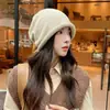 Sombreros de Otoño para Mujer con Circunferencia de Cabeza Grande, Gorros de Punto Versátiles de Moda, Gorros tipo Headwrap, Sombreros Postparto, Gorros Holgados de Celebridad de Internet, Sombreros para Adelgazar la Cara