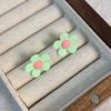 Aretes franceses delicados retro de cristal rosa con forma de flor para mujer aguja de plata s925 diseño de nicho aretes elegantes de alta gama