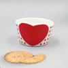 Taza de cerámica para mousse, pudín, postre, forma de corazón, gelatina roja, yogur, recipiente para hornear DIY