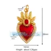 P04 L49B Accesorios para joyería DIY AMOR AMOR corazón circón rojo aceite goteando alas de cupido