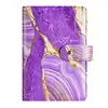 Suministro Exclusivo Transfronterizo de Carpeta Organizadora Estilo Macarrón Chapada en Oro A6, Planificador de Presupuesto de Piel Sintética, Cuaderno de Planificación de Eventos para Sitio Web