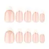 Unhas Vestíveis de Borda Branca Francesa Simples Mais Vendidas Transfronteiriças Unhas Vestíveis Amêndoa Curta Manicure Curva Dourada Unhas Postiças