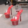Tacones altos europeos y americanos para mujer talla grande, sandalias de plataforma impermeables con flash, tacón grueso, zapatos para pole dance, modelo de coche de verano, venta al por mayor