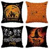 Nova fronha de almofada de cintura de Halloween transfronteiriça gnomo morcego decoração de sofá de sala fronha de almofada de cintura de linho vendas diretas da fábrica
