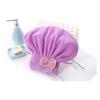 Touca Princesa de Fleece Coral com Laço, Touca de Cabelo de Fleece Coral de Alta Densidade Secagem Rápida, Touca de Banho de Pelo Longo, Touca Macia Absorvente, Transfronteiriça