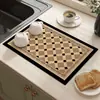 Alfombrilla de drenaje para cocina vintage, alfombrilla para secar vajilla y control de agua, alfombrilla antideslizante para encimera, aislante térmico de tierra de diatomeas, posavasos absorbente