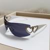 Moda Nuevo Milenio Estilo Chica Popular Gafas de Sol con Corazón Hueco Estilo Europeo y Americano Celebridad de Internet Estilo Callejero Forma Cóncava Gafas de Sol Sin Montura
