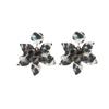 Pendientes de flor acrílica de leopardo plateado, estilo retro, exagerados y elegantes, de moda, ligeros y de lujo, de gran sentido, al por mayor.