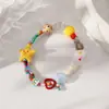 Diseño Coreano Arcilla Blanda Monstruo Arcoíris Dopamina Collar Pulsera Cristal Vintage Corazón Perla Ins Cadena para Clavícula