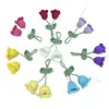 2 Pingentes de Flor de Lírio-do-Vale Lã Ins Crochê Chaveiro Finalizado Acessórios de Joia Super Fofo Flor de Orquídea Cordão Crochê