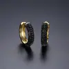 Pendientes de Zirconia Microincrustada Jinse Nueva Moda Hip-Hop Simples en Forma de C para Hombre Cobre Incrustado con Circonitas de Colores