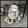 Mochila Graffiti de Casal Nova Mochila Casual Estilo Hong Kong Mochila de Grande Capacidade Mochila Estudantil de Campus Bolsa Escolar
