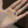 Colar Pingente Cubo de Açúcar Azul Klein em Prata de Lei S925 Design de Nicho Elegante Inteligente Franja Corrente para Clavícula Safira