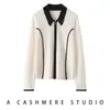 Nuevo Suéter de Otoño Estilo Coreano de Cachemira con Cuello Polo de Manga Larga para Mujer, Holgado, Casual, Adelgazante, Abrigo de Punto Versátil