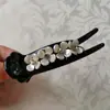 Presilha de Cabelo Simples para Nuca Flor de Pérola Pinça Bola de Cabeça Pinça de Cabelo Feminina com Flor