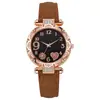 Reloj de Mujer con Correa de Cuero de Moda, Pedrería, Diseño Fresco, Relojes de Pulsera para Dama, Accesorios de Moda