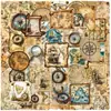 50 Pegatinas de Graffiti de Mapas Retro para Decoración DIY de Cuaderno, Funda de Teléfono, Computadora, Regalo, Pegatinas Impermeables