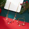 Adornos Navideños Europeos y Americanos Transfronterizos, Árbol de Navidad a la Moda, Muñeco de Nieve, Reno, Set de Pulsera y Collar con Colgantes Multielemento
