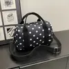 Estilo Coreano Tendencia Suave Lunares Dulce Bolso Cruzado Simple Fresco Gran Capacidad Cilindro Bolsa de Almacenamiento Bolso de Mano