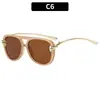 Gafas de Sol Versátiles de Personalidad Europea y Americana con Nudo de Cuerda, Montura Cuadrada, Doble Puente, Moda para Vacaciones, Protección Solar, Conducción al Aire Libre, Gafas de Sol Transfronterizas