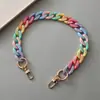 Cadena de Bolso Acrílica, Cadena Acrílica con Pintura de Goma Color Caramelo, Cadena con Pintura Horneada, Opciones Multicolor, Cadena de Extensión para Bolsa con Pintura Táctil