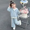 Traje para Niñas Primavera y Otoño 2026 Nuevo Casual Holgado Sudadera con Capucha para Niños Ropa Deportiva para Bebé Conjunto de Dos Piezas