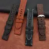 Correa de Reloj de Cuero Curtido Vegetal Personalizada de Fábrica, Accesorios de Reloj con Textura de Grano, Hebilla de Pasador de Acero Inoxidable, Correa de Reloj Apple con Pasadores de Liberación Rápida